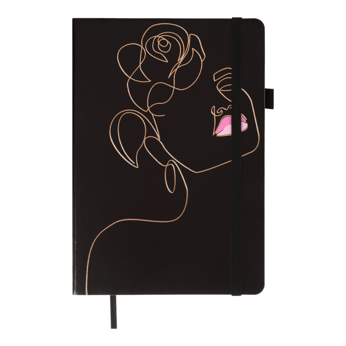 Блокнот діловий Cherie А5, 96арк. чорний папір, чорний (нелінований) BM.295405-01