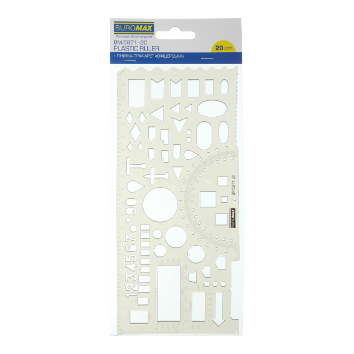 Лінійка-трафарет "Офіцерська" 20см