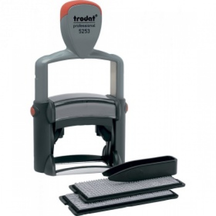 Самонабірний штамп  6-ти рядковий металевий Trodat Printy 5253, лат, сірий