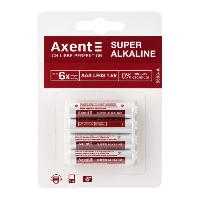 Батарейки Axent Super Alkaline AAА LR03 (4 шт) 5553-А