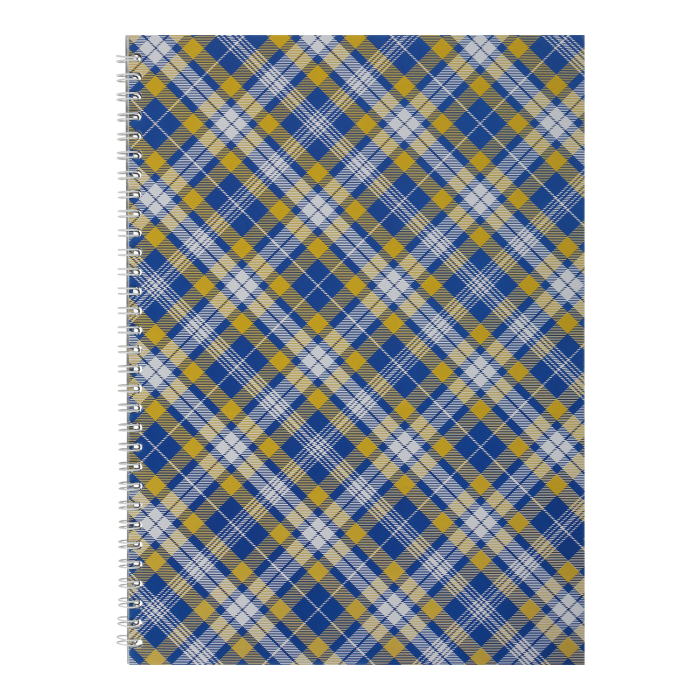 Тетрадь канцелярская Шотландка А4, 48 листов, синий (боковая спираль) BM.2590-02