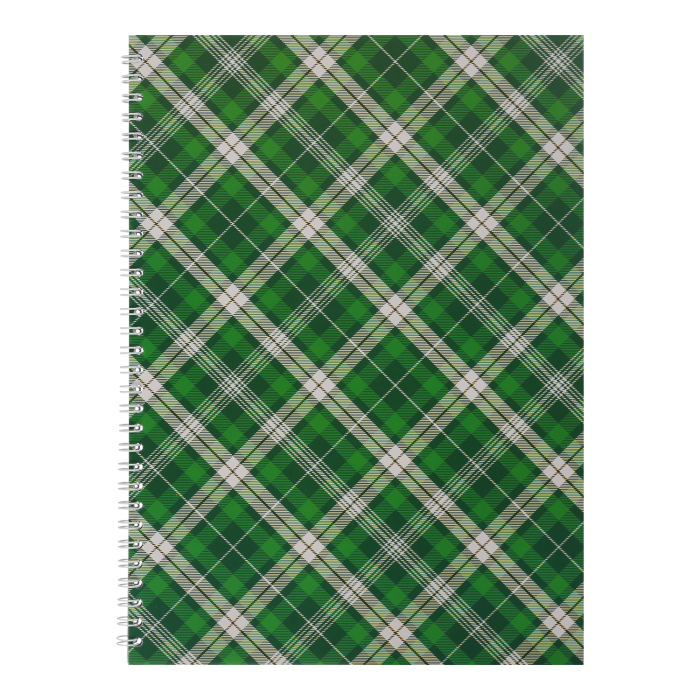 Тетрадь канцелярская Шотландка А4, 48 листов, зеленый (боковая спираль) BM.2590-04