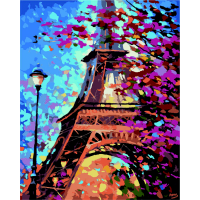Картина за номерами Ейфелева вежа в квіті 40х50см. Art Line