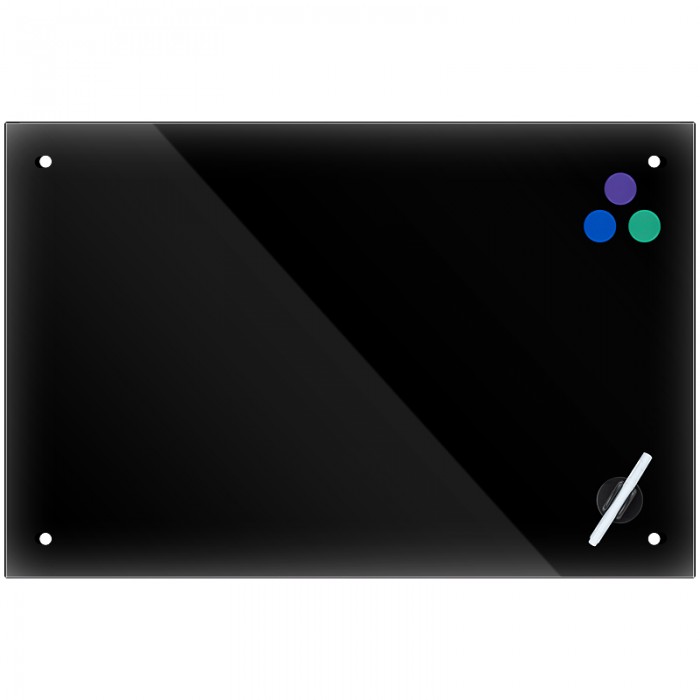 Доска стеклянная, магнитно-маркерная, черная (120х90см)