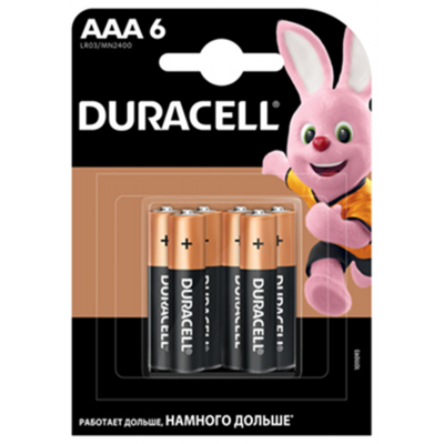 Батарейки Duracell AAА (6шт/уп) 