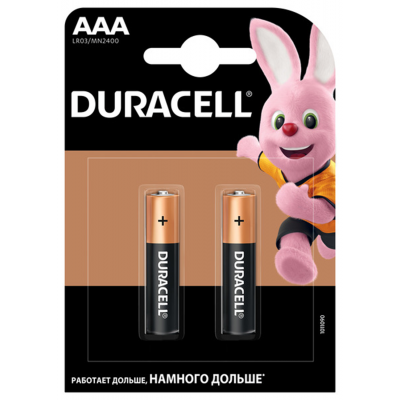 Батарейки Duracell  AAА  (2шт/уп) 