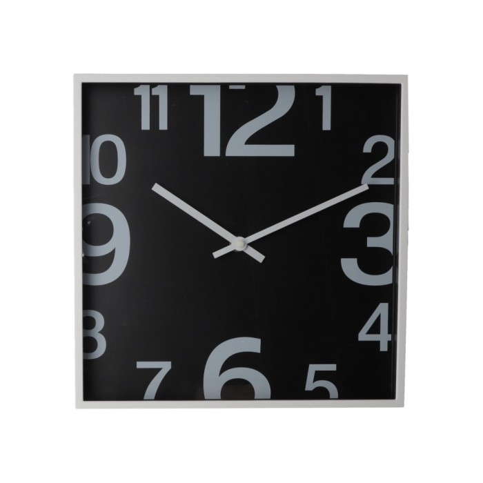 Годинник настінний пластиковий Optima Square (чорний)