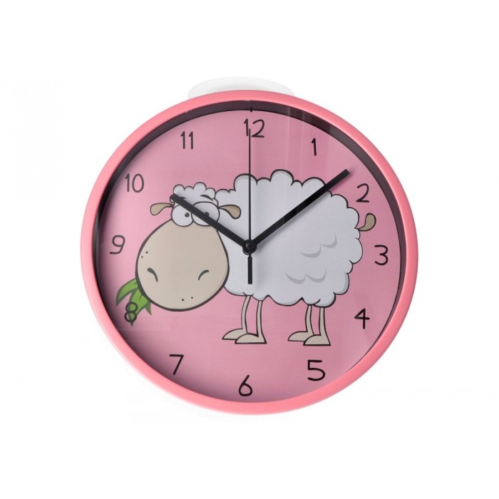 Годинник настінний пластиковий Optima Little Lamb (розовый)