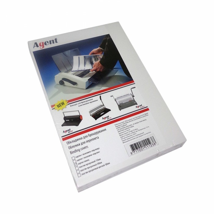 Обложки картонные Глянец А4, 250г. (100шт) белые