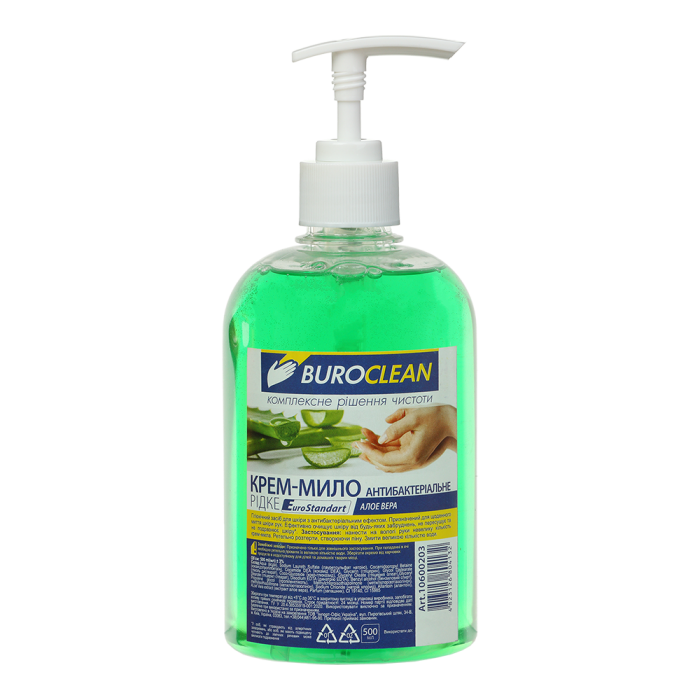 Крем-мило рідке антибактеріальне BUROCLEAN Eurostandart Алое Вера 500мл