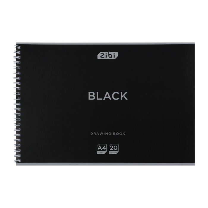Альбом для рисования на пружине Black (20 листов) А4 ZB.1440-01