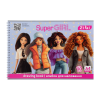 Альбом для малювання на пружині Super Girl (20 аркушів) А4 ZB.1440-10