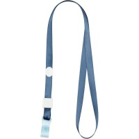 Шнурок для бейджа с силиконовым клипом (дымчатый синий) 20 штук. 4551-15-A