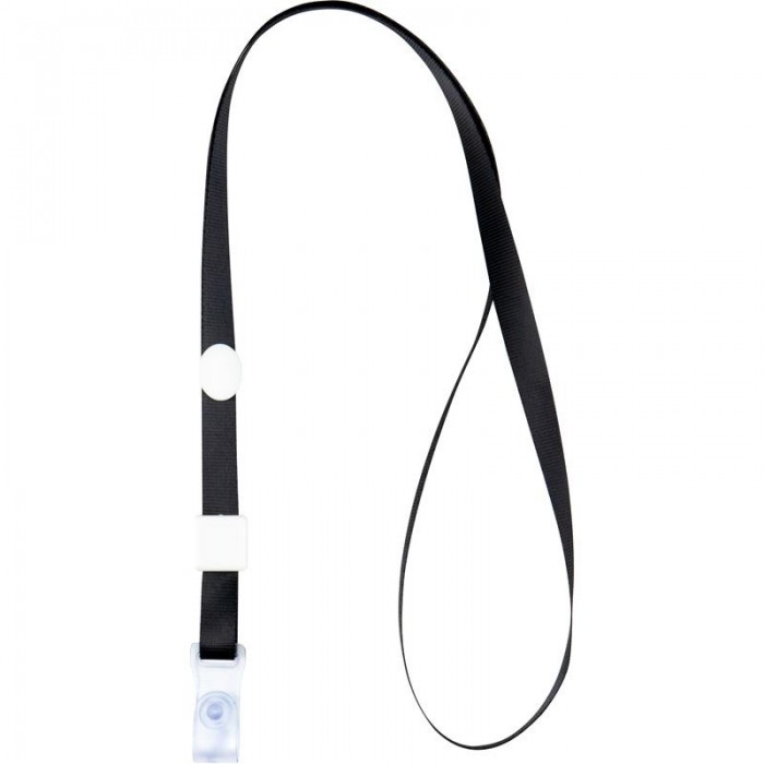 Шнурок для бейджа з силіконовим кліпом (чорний) 20 штук 4551-01-A
