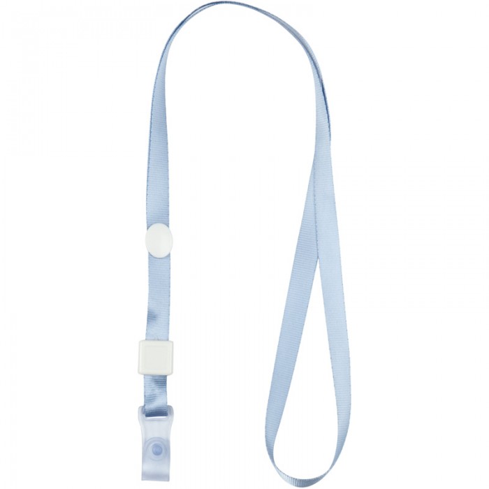 Шнурок для бейджа с силиконовым клипом (светлый голубой) 20 штук 4551-03-A