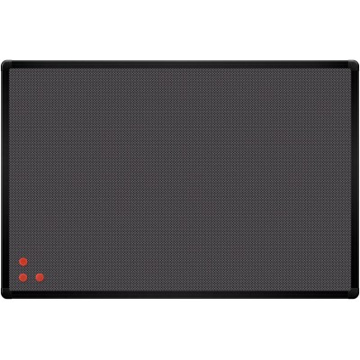 Дошка текстильна + металева сітка, чорна рамка PinMag (90х60см) 