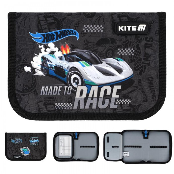 Пенал (1 відділення) з 2-ма відворотами 621 Hot Wheels