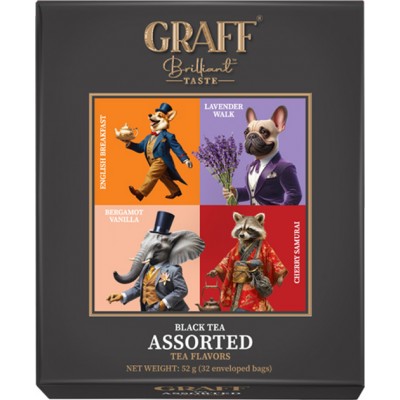 Чай Graff Ассорти чайных вкусов, пакет/саше (1,65гх32пак) черный Чай Graff Ассорти чайных вкусов, пакет/саше (1,65гх32пак) черный