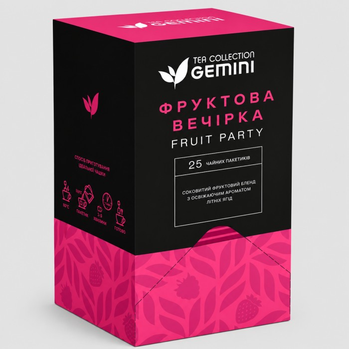 Чай Gemini Fruit Party, сашет (2гх25пак) каркаде