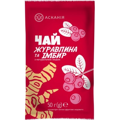 Чай-сашет концентр. Журавлина та імбир (50г)