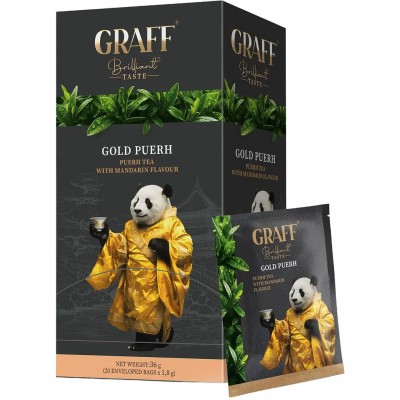 Чай Graff Gold Puer, пакет/саше (1,8гх20пак) пуер з мандарином
