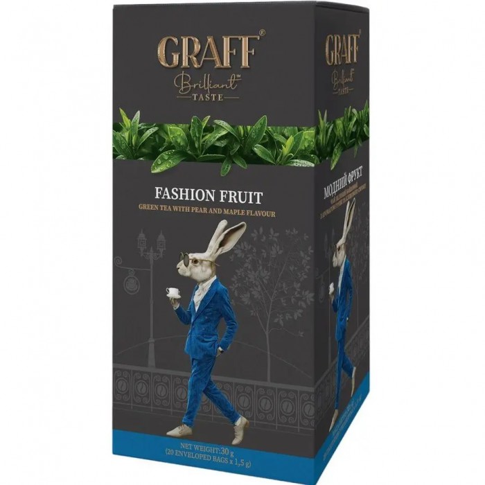 Чай Graff Fashion fruit, пакет/саше (1,5гх20пак) зеленый