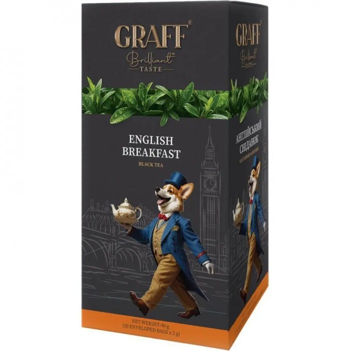 Чай Graff English Breakfast, пакет/саше (2гх20пак) черный