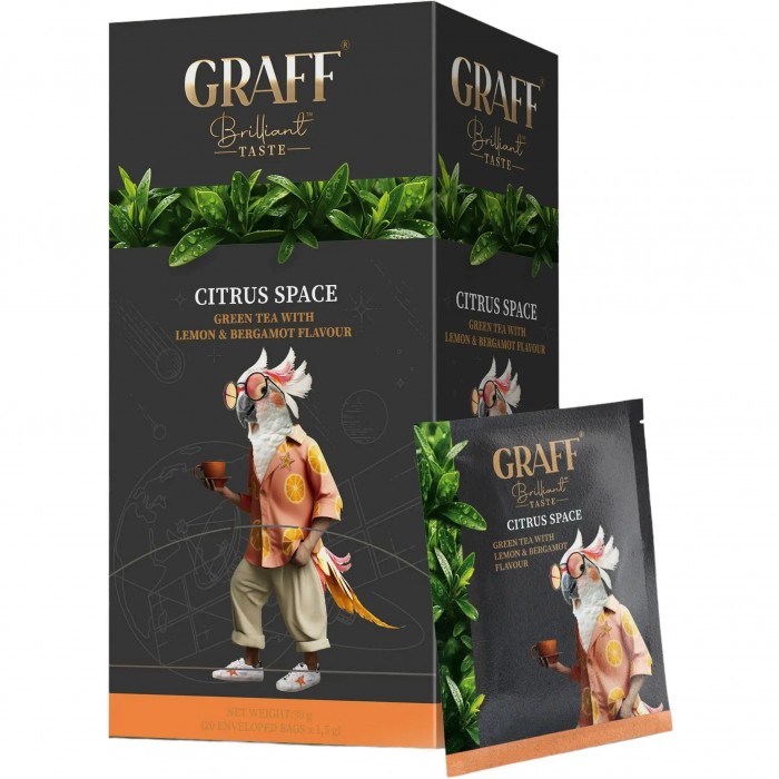 Чай Graff Citrus space, пакет/саше (1,5гх20пак) зеленый
