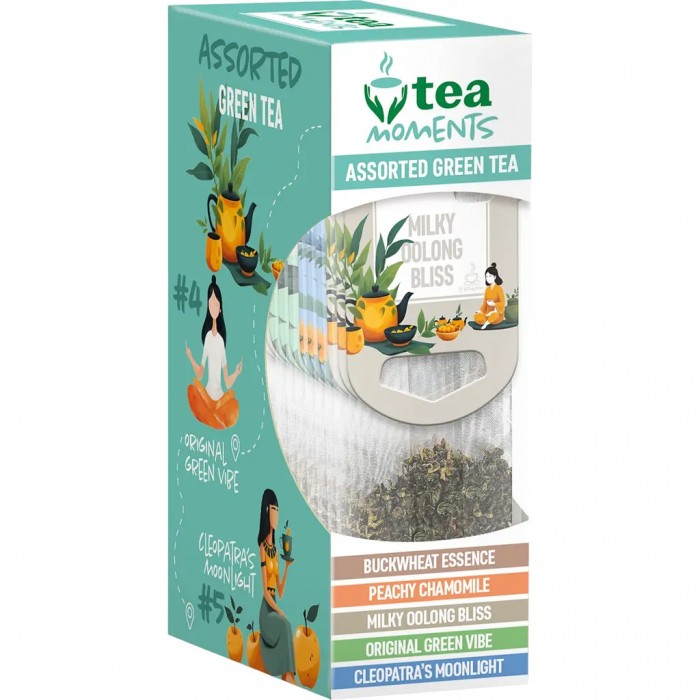 Чай Tea Moments Assorted Green tea, пакет (2,2гх15пак) зеленый