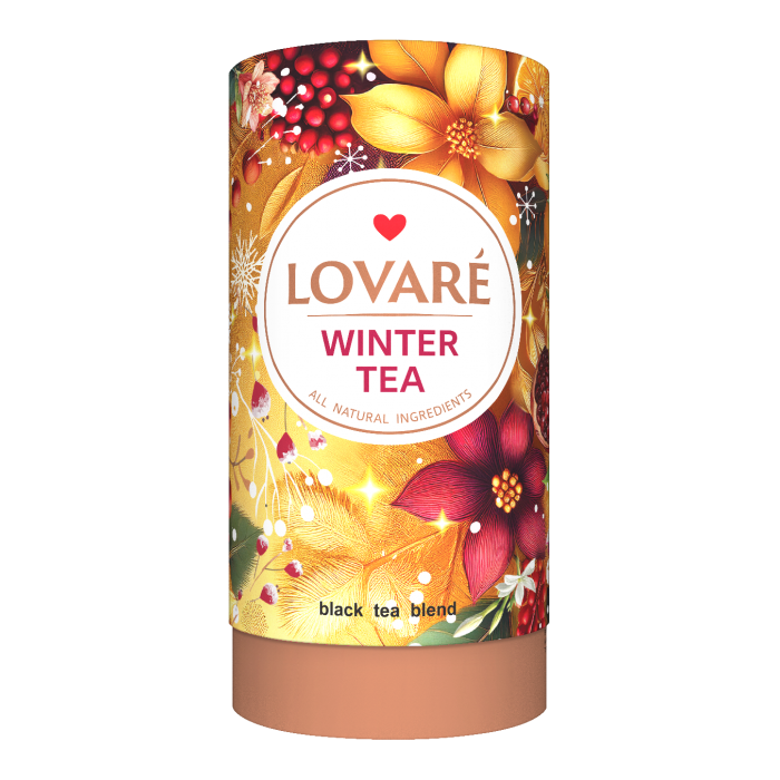 Чай Lovare Winter Tea (80г) чорний з фруктами та пелюстками квітів