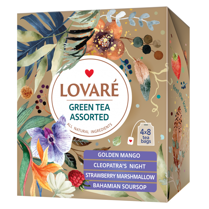 Чай Lovare, пакет (1,5гх32пак) ассорти зеленого чая