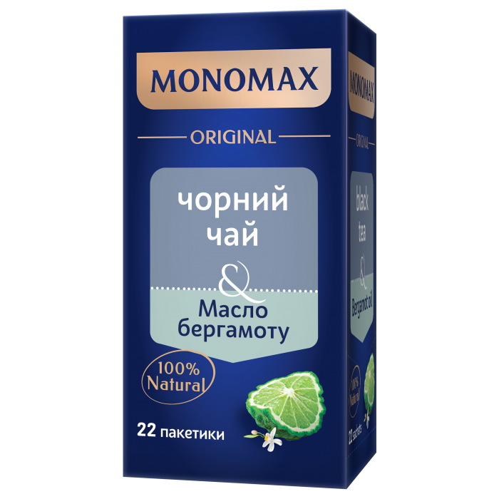 Чай Monomax Масло бергамоту, пакет (2гх22пак) чорний