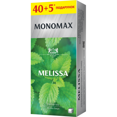 Чай Monomax Melissa, пакет (1,3гх45пак) зеленый
