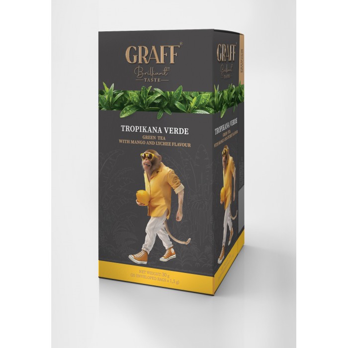 Чай Graff Tropicana verde, пакет/саше (1,5гх20пак) зеленый