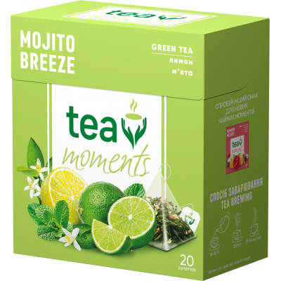 Чай Tea Moments Mojito Breeze, пирамидки (1,8гх20пак) зеленый