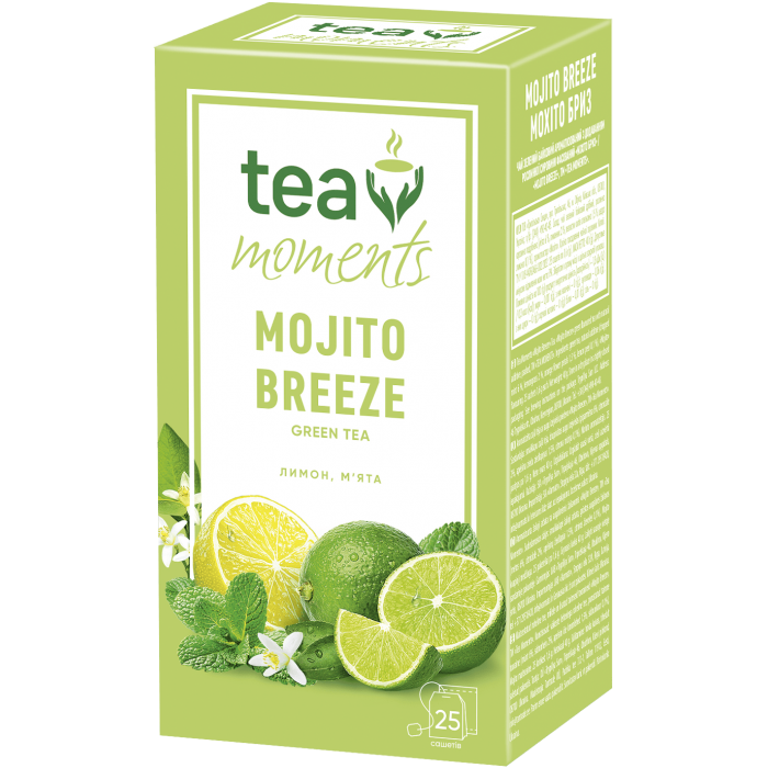 Чай Tea Moments Mojito Breeze, пакет (1,6гх25пак) зеленый