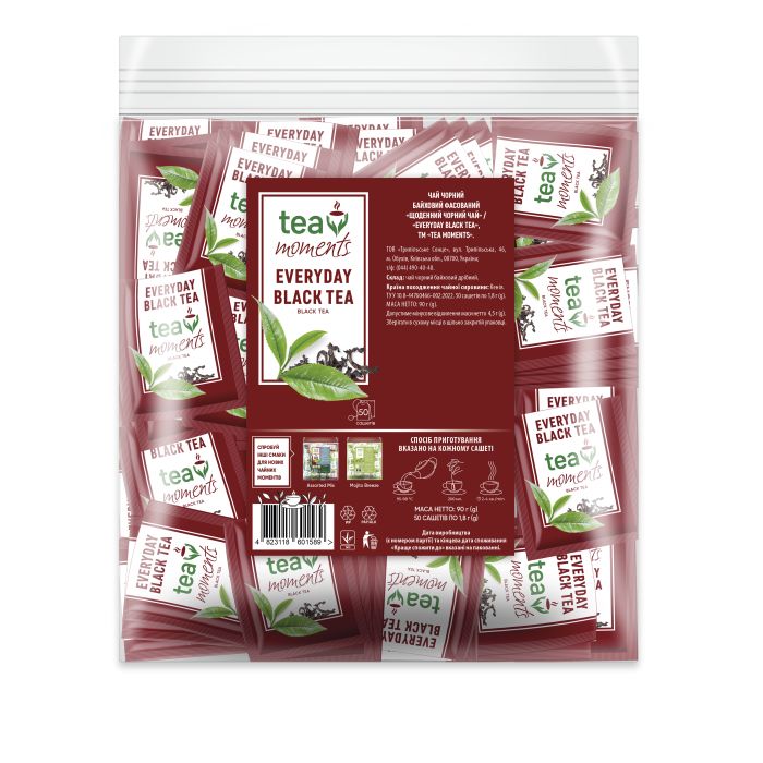 Чай Tea Moments Everyday Black Tea, сашет (1,8гх50пак) черный
