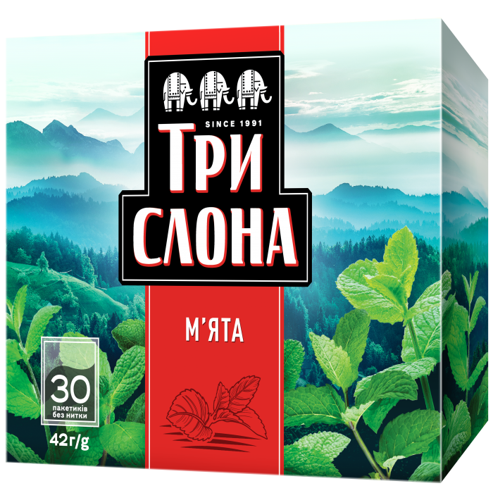 Чай Три слона Мята (1,4гх30пак) травяной 