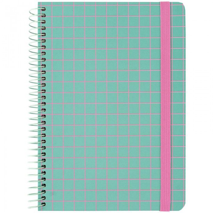 Блокнот для записів А5, 120арк. (бічна спіраль) клітинка, м'ятний 8460-1-a