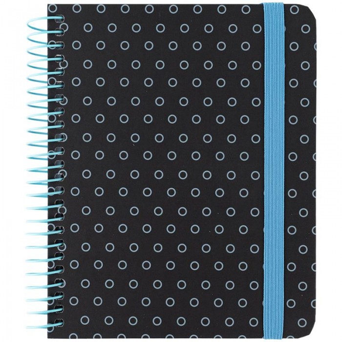 Блокнот В6+, 120л. (боковая спираль) клетка, графит 8461-3-a