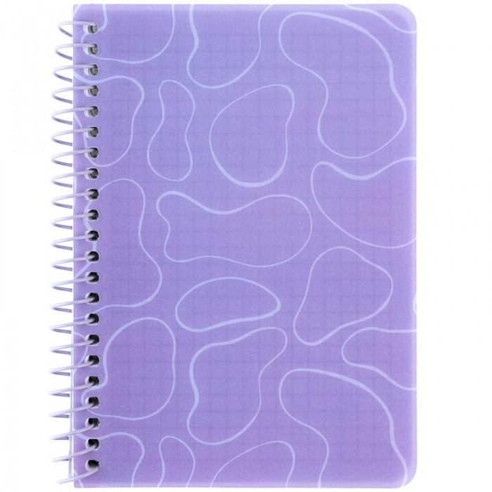 Блокнот В6, 80л. (боковая спираль) клетка, фиолетовый 8463-1-a