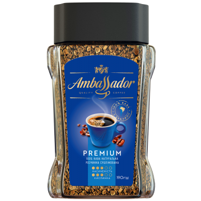 Кава розчинна Ambassador Premium 190г. 