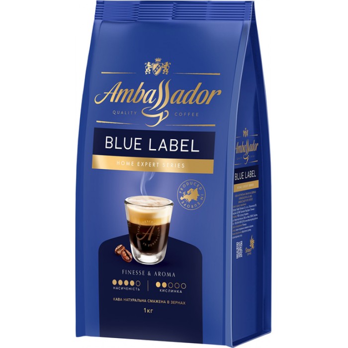 Кофе в зернах Ambassador Blue Label 1кг.