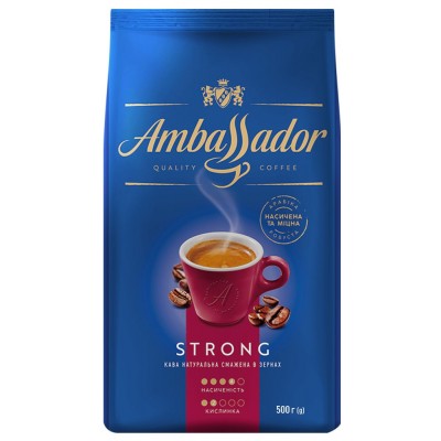 Кофе в зернах Ambassador Strong 500г.