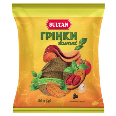 Грінки житні В'ялені томати, 80г