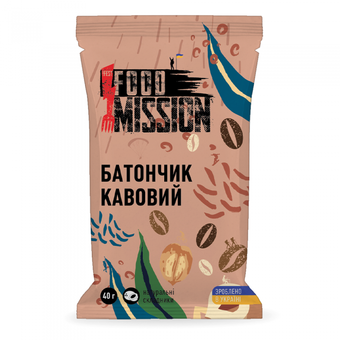Батончик Food Mission 40г, кофейный