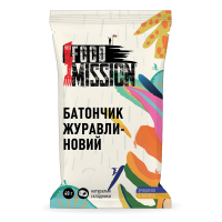 Батончик Food Mission 40г, клюквенно-вишневый