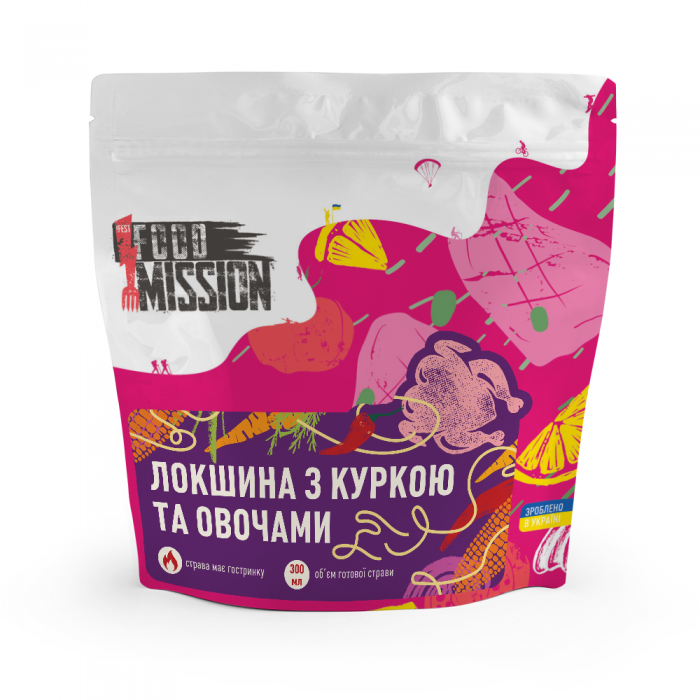 Лапша с курицей и овощами Food Mission 100г