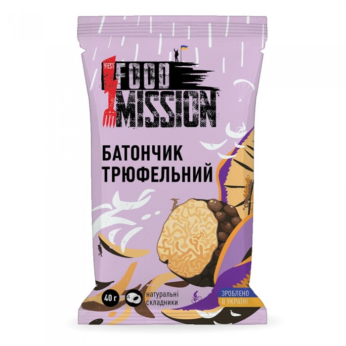 Батончик Food Mission 40г, трюфельний з горіхом