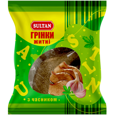 Грінки житні з часником, 80г